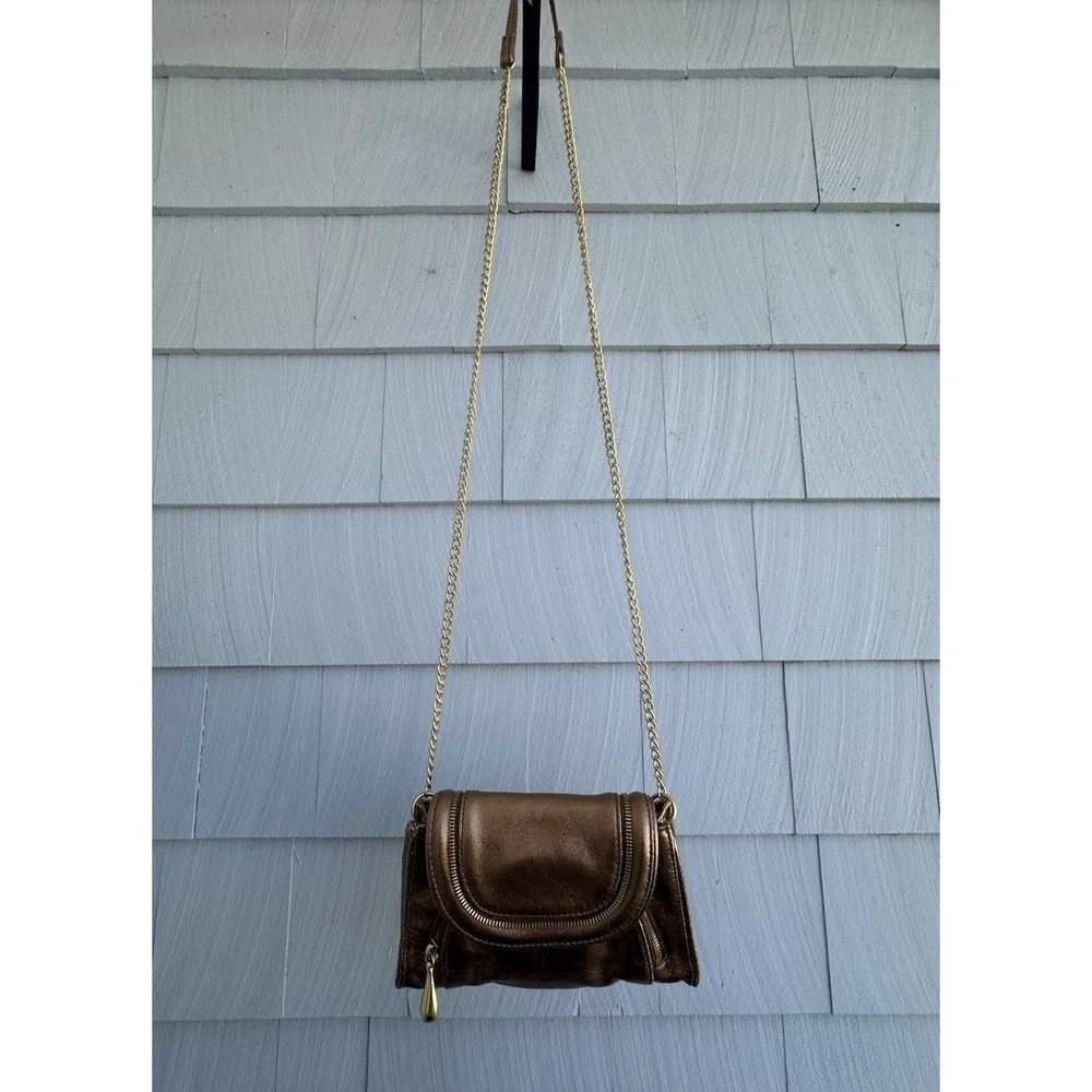 Hobo International‎ Metallic Bronze Leather Crossbody Bag Small